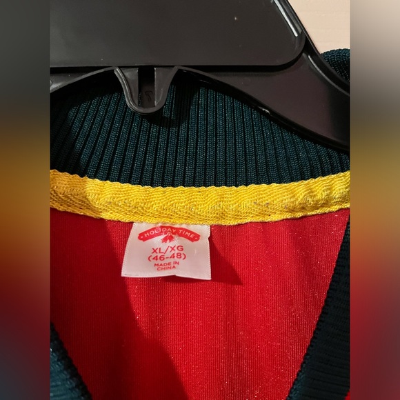 Holiday Time Men's Rudolf The Rednose Reindeer Merry Christmas Zip Up Jacket - Picture 3 of 6